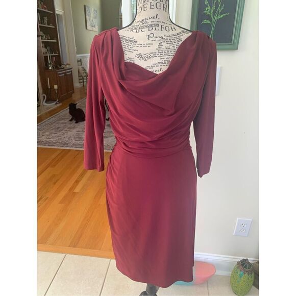 Ronni Nicole Fitted Burgundy Dress - Picture 1 of 8